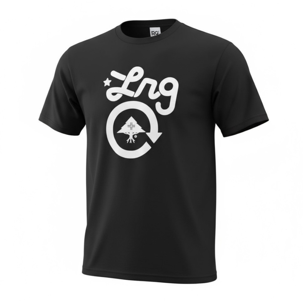 🌀 LRG Men’s Tee Shirt Black White Graphic Logo | Size M